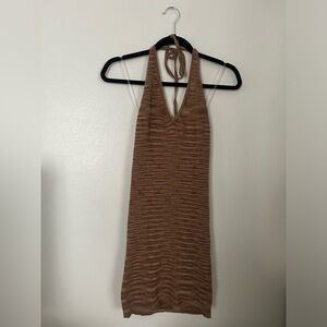 Bodycon knit halter dress🤎